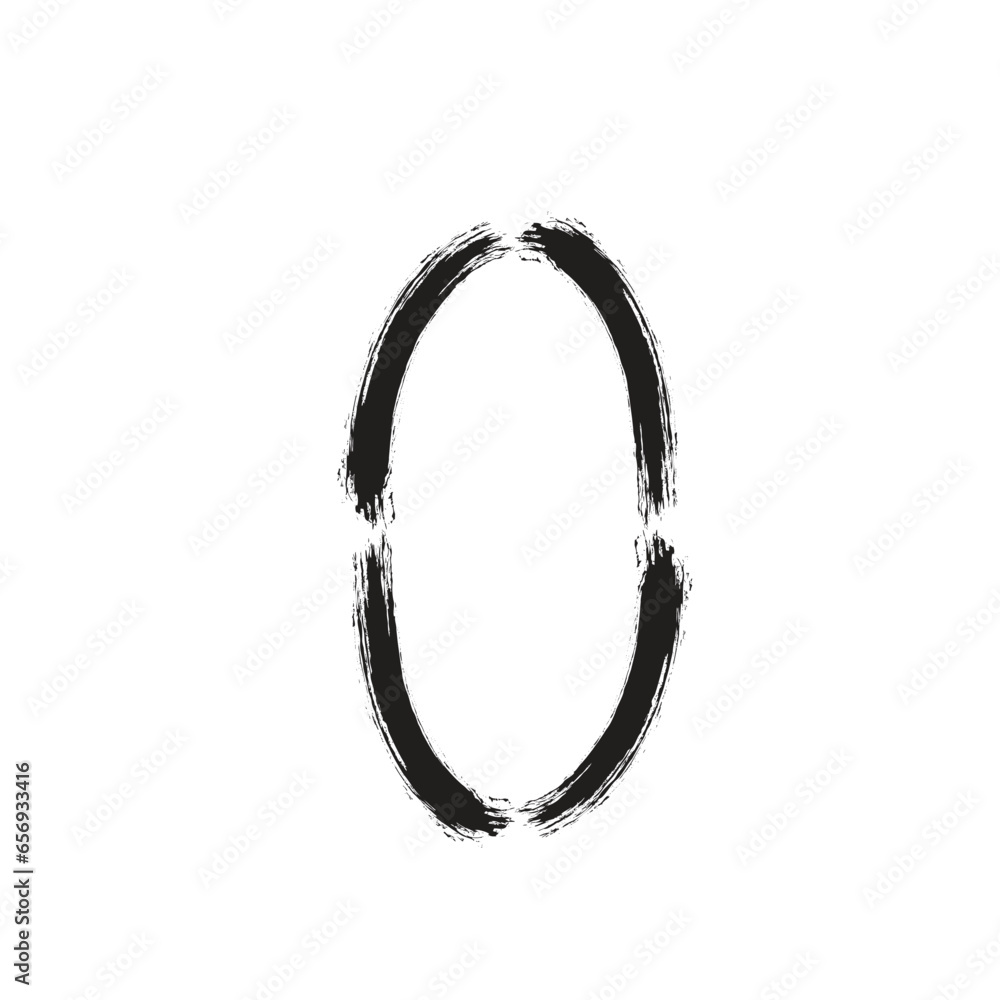 Hand Drawn Vertical Oval Shape Bold Hand Drawn Vertical Oval Shape Bold