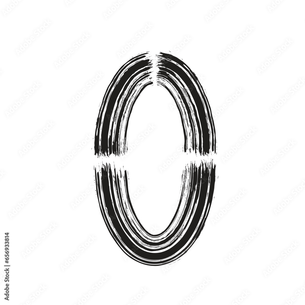 Hand Drawn Vertical Oval Shape Bold