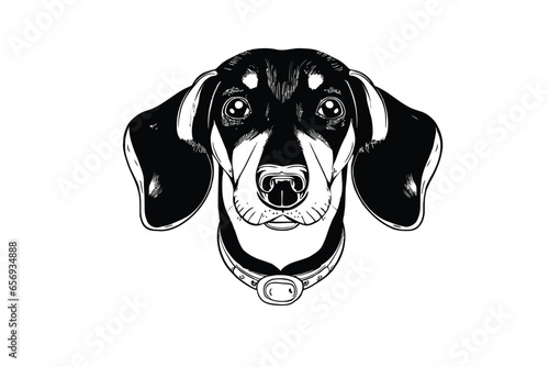 Charming Dachshund Love: A Heartwarming Vector Illustration of a Beloved Dachshund Dog