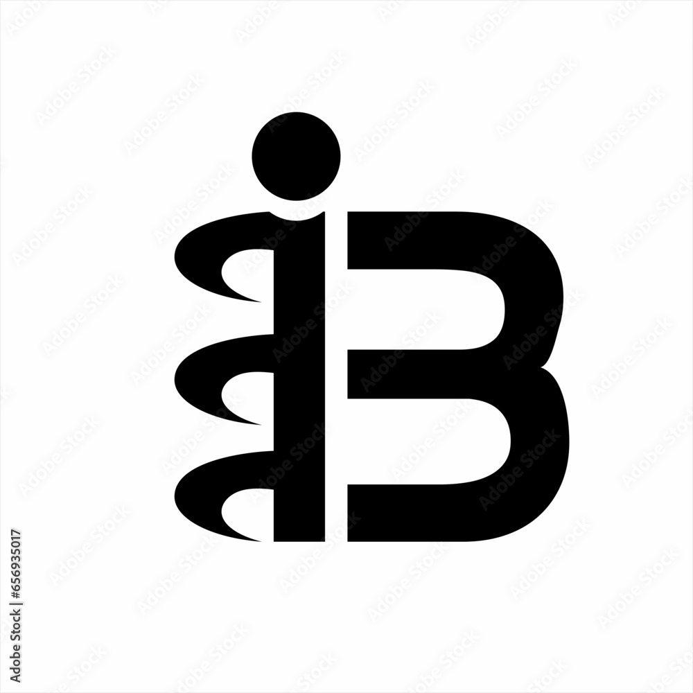 The letter I B design is unique and unusual. The letter I B design is unique and unusual.