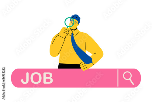 Job seeking, recruitment and employment - business concept illustrations. Finding goals. Flat vector illustration isolated on white background