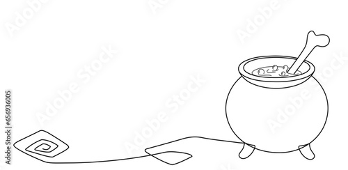 cauldron witch halloween vector element