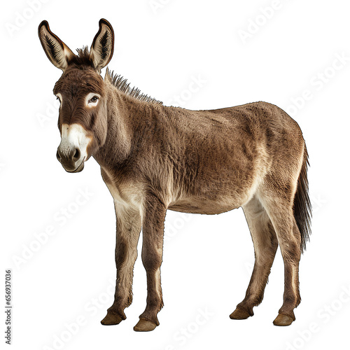an adult donkey isolated on white