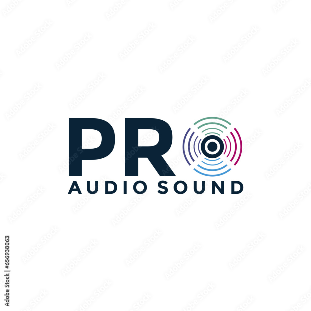 Letter O with Audio Logo, Sound logo Design template