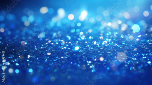 Blue glitter in abstract background