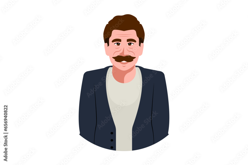 Old man mexican avatar profile on isolated background, Vector illustration. Old man mexican avatar profile on isolated background, Vector illustration.