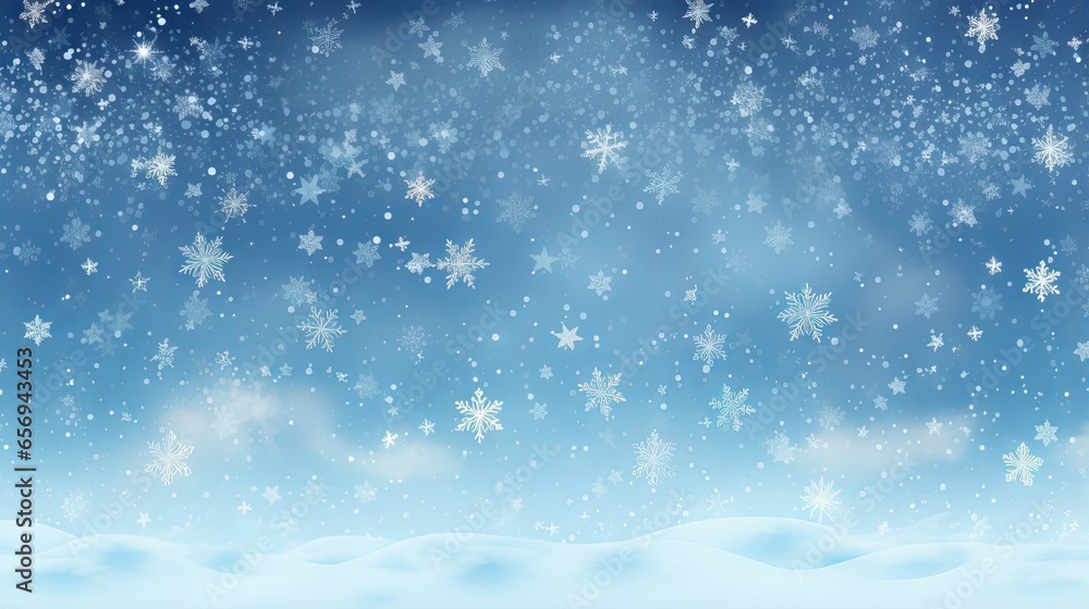 Winter wonderland: a serene and majestic illustration of christmas background with snow and trees