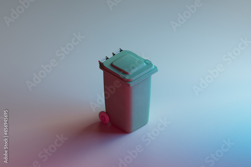 3D render ofwheeled garbage can photo