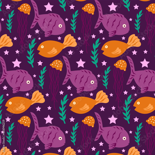 Sea Fish Pattern Background