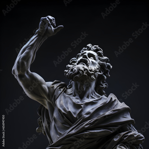 Greek god, marble statue