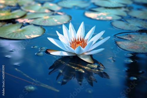 aquatic flower floating. Generative AI