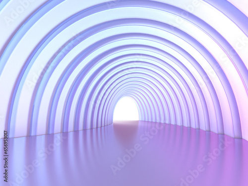 Fototapeta Naklejka Na Ścianę i Meble -  幻想的な光に照らされた渦巻き状のトンネルの3Dイラスト