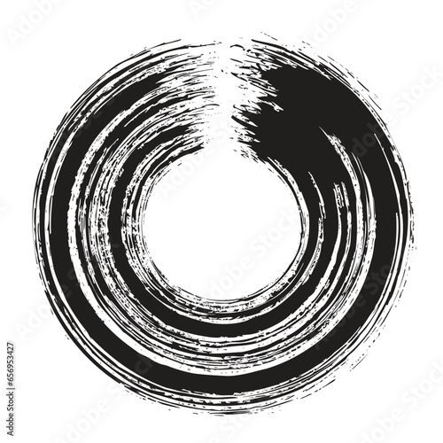 Hand Drawn Circle line Bold Stroke Shape Abstract rounded shape