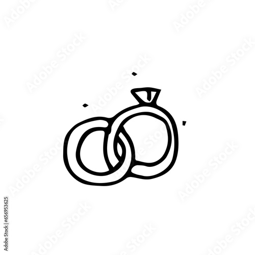 Hand drawn Wedding planner outline doodle design