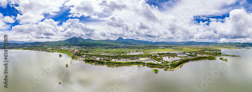 Panorama in Lake Lashi at Lijiang, Yunnan province