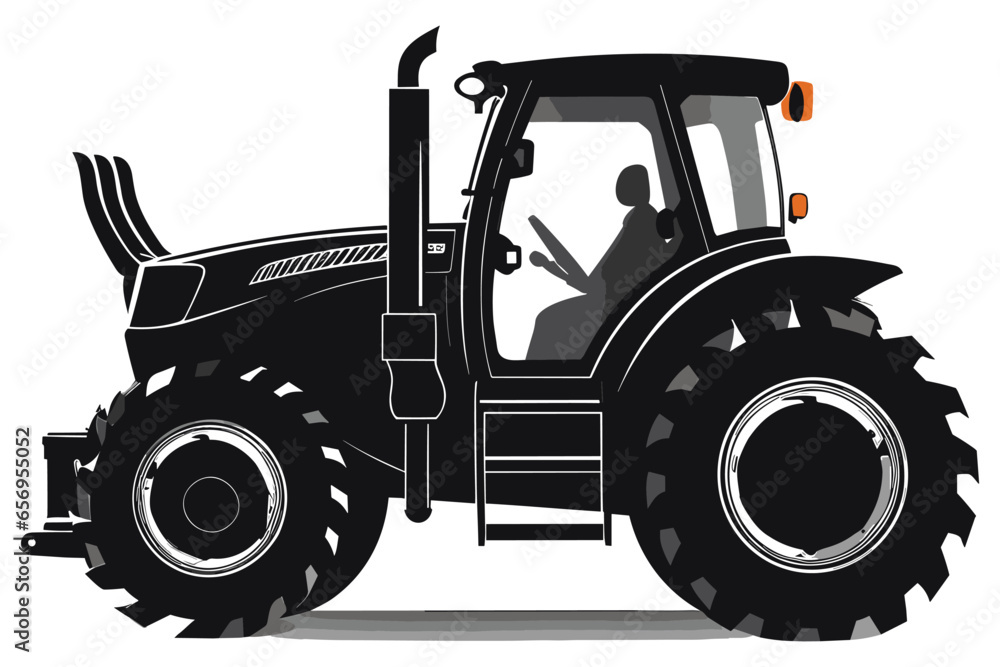 Obraz premium Silhouette of Construction equipment