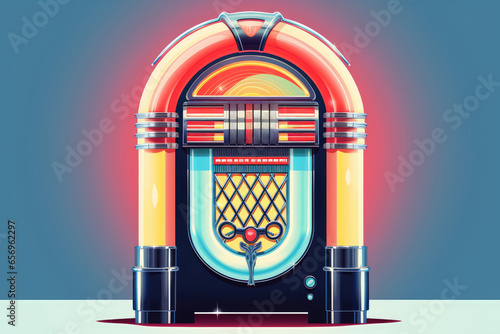 Jukebox Retro-styled vector illustration - Vintage Vibes - AI Generated