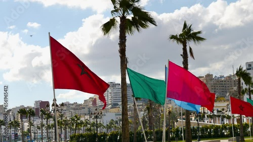 Moroccan flag in City of Tanger