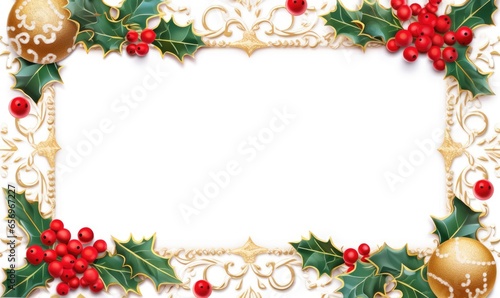 christmas decoration frame with white background for text and wishes