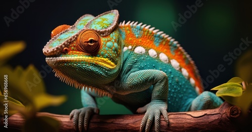 Chameleon showcasing its color-changing magic