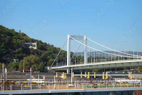 The Elisabeth Bridge with the St. Gerard Sagredo statue in the background, Budapest - Hungary  photo