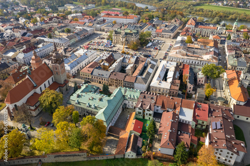 Aerial view of the Nowy Sacz old town, Poland