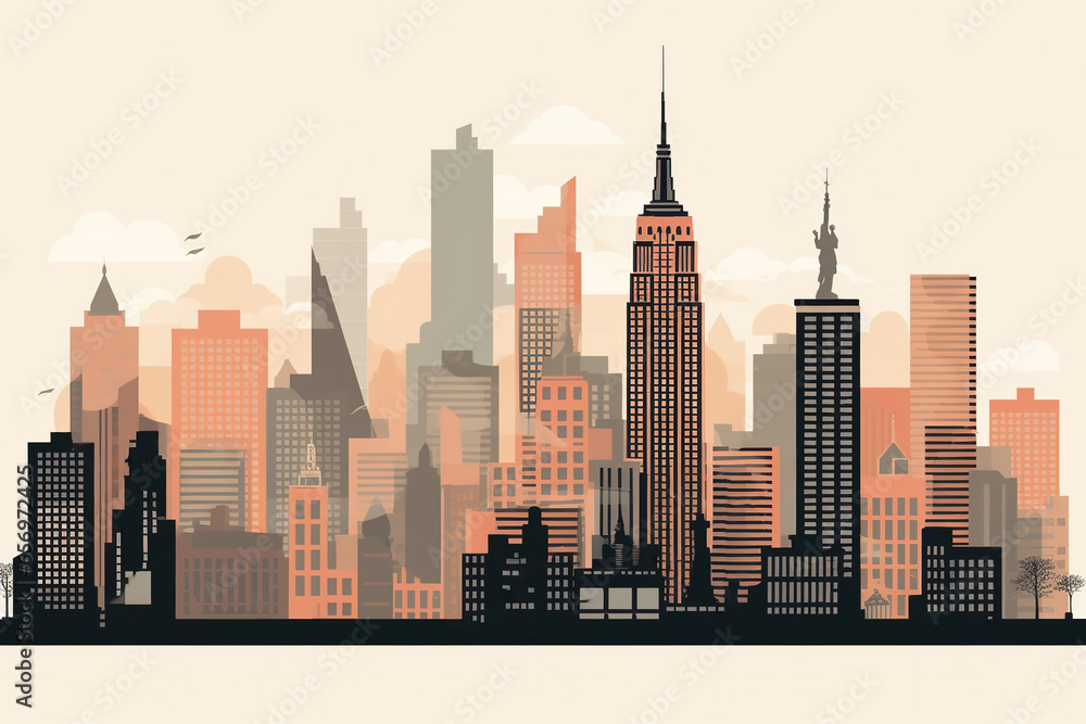 Fototapeta premium Beautiful landscape Chrysler Building and Empire State