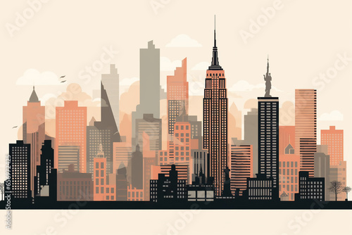 Beautiful landscape Chrysler Building and Empire State