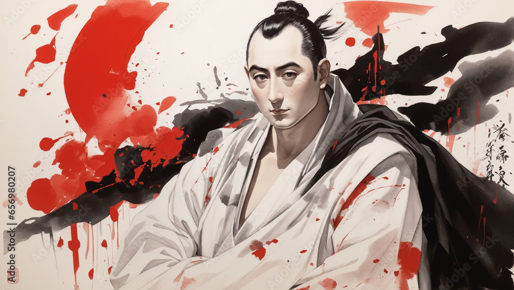 Obraz premium Chinese art, black and red ink, symbolic,