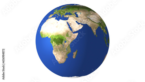 earth globe isolated on transparent background, png format