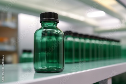 Drug bottle on shelf. CNS stimulant. ADHD and narcolepsy treatment. Generative AI photo