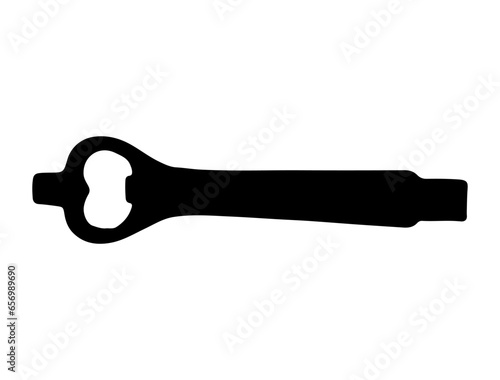 Bottle opener silhouette vector art white background