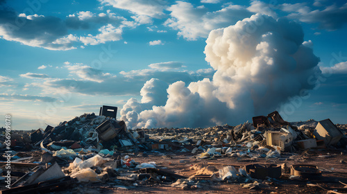 Landfill of electronic waste.