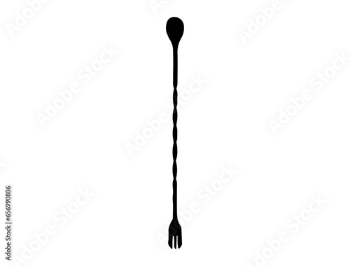 Mixing spoon silhouette vector art white background