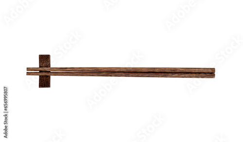 A pair of chopsticks on a white background photo