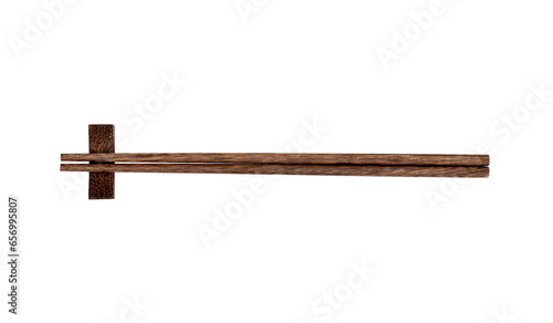 Foto A pair of chopsticks on a white background