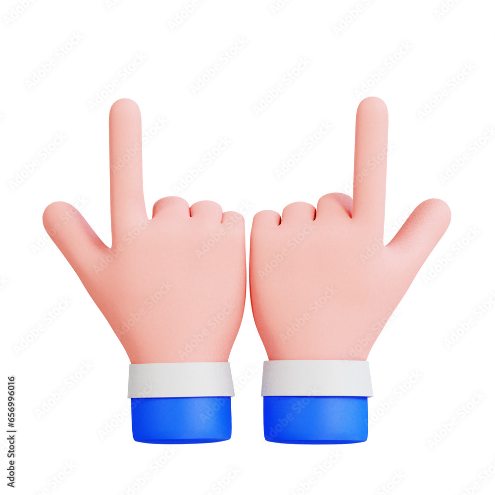 Obraz premium Hand Gesture Vol 3 3D Icon