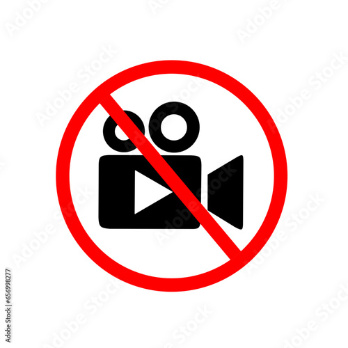 video prohibition sign on white background