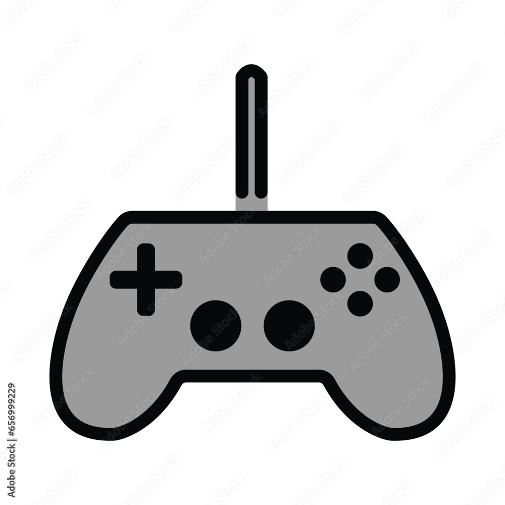 Video game vector emoji, console gamepad with Dpad, joysticks, and