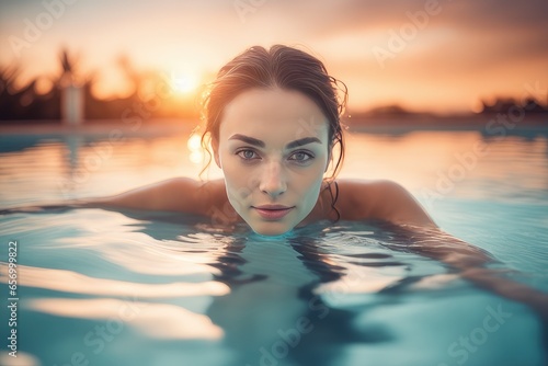 woman in swimming pool © drimerz