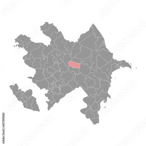 Ujar district map  administrative division of Azerbaijan.