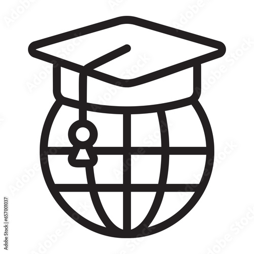 global education line icon