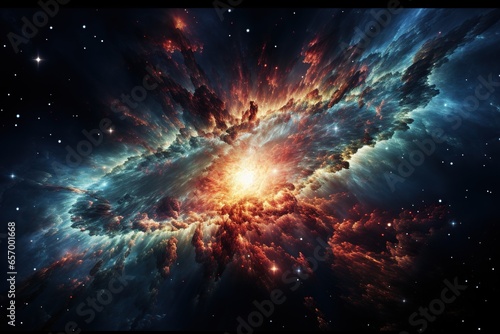 Tableau sur toile Big bang in deep space. Birth of the Universe