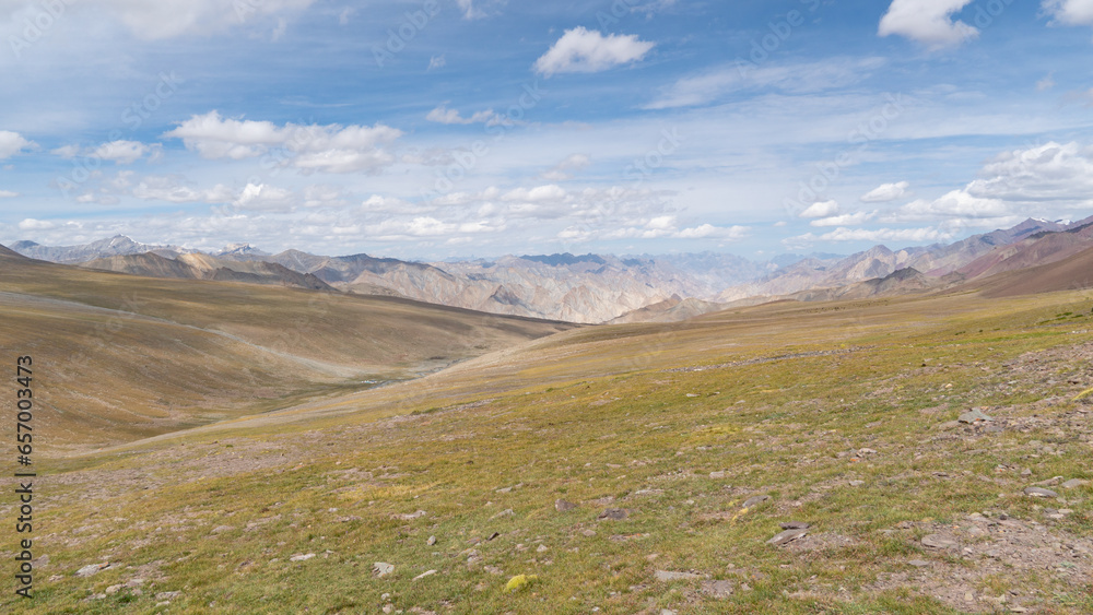 Beautiful mountain wilderness landscape in the Indian Himalayans of Ladakh