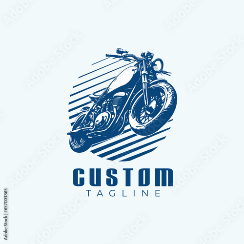 Motorcycle Custom Logo Design Template Idea