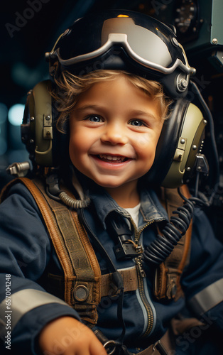 A smiling toddler airplane pilot © Giordano Aita