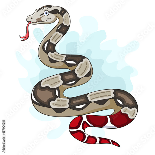 Cartoon happy boa constrictor snake