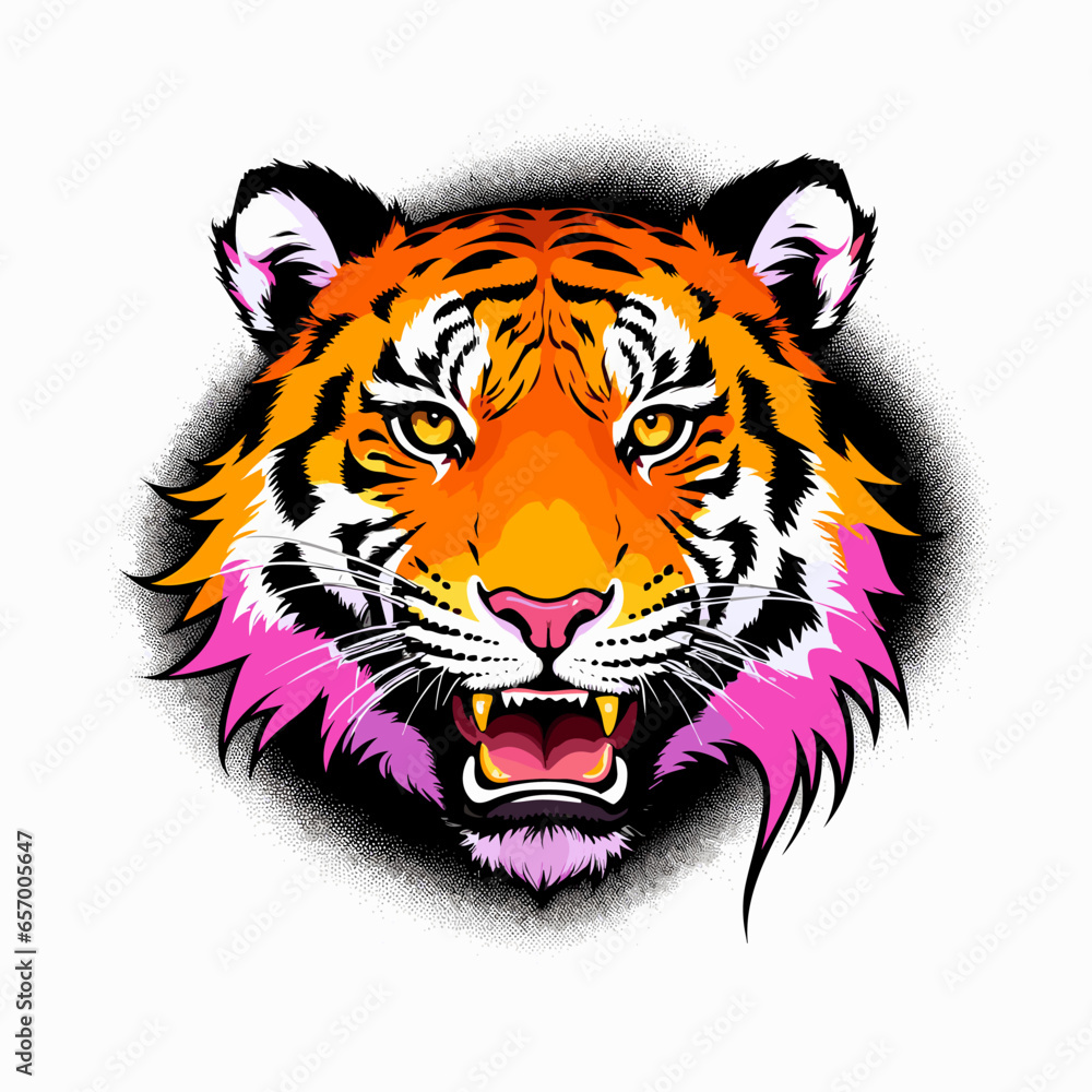 Colorful tiger vector illustration