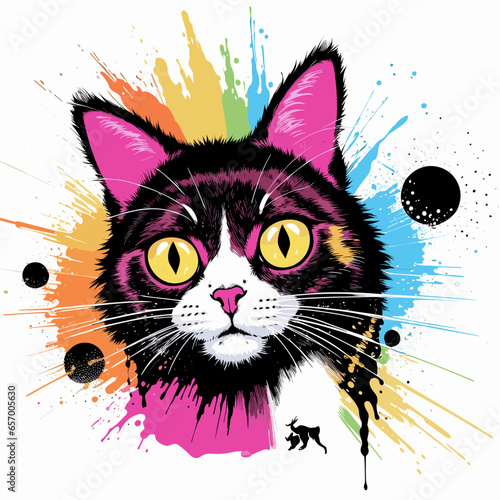 Colorful cat vector illustration