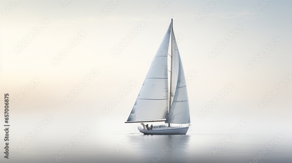 Sailboat. Ship with sail. 